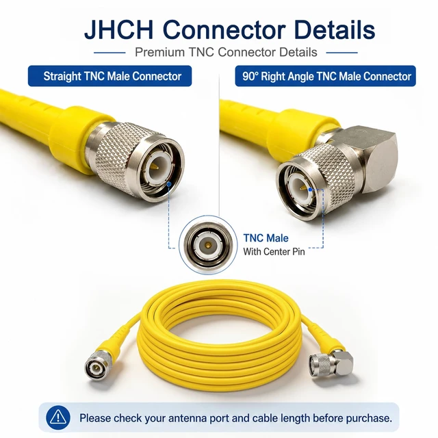 Alt view image 2 of 5 - 20m/66ft RTK GNSS GPS 58957 Antenna Cable Suitable for Trimble, Topcon, Leica receivers TNC Male to Right Angle TNC Male Low Loss RG58 coaxial Cable