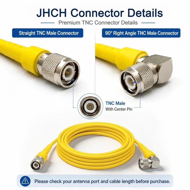 Alt view image 2 of 5 - 15m/49ft RTK GNSS GPS 58957 Antenna Cable Suitable for Trimble, Topcon, Leica receivers TNC Male to Right Angle TNC Male Low Loss RG58 coaxial Cable