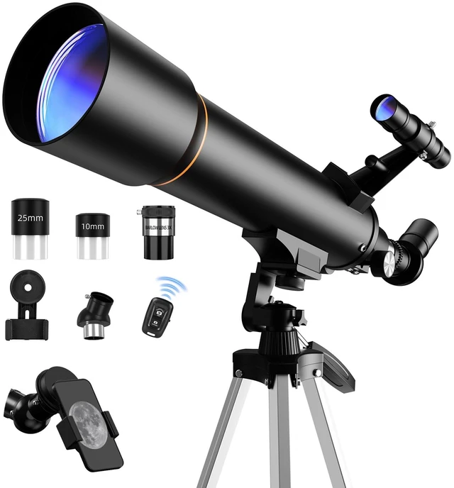 Main image of Telescope for Beginners, 70mm Aperture (20X-150X) 500mm Focal Length Refractor Astronomy Telescopes for Planets and Stars, Telescopio with Carry Bag, Phone Holder, Adjustable Tripod, Black