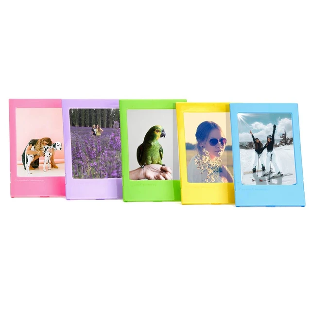 Alt view image 6 of 7 - Instax Mini Twin Pack Instant Film (60 Exposures) + Travel Stickers + 5 Colored Frames + Hanging Frames + Cleaning Cloth