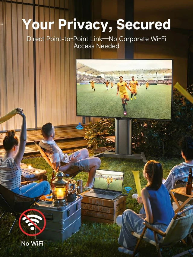 Alt view image 6 of 7 - Wireless HDMI Transmitter and Receiver, Plug & Play 1080P, 4K Decode 2.4/5.8GHz DualBand 165ft LongRange UltraCompact Travel Design Mini & Micro HDMI Adapters Included