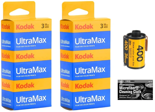 Main image of Kodak GC/UltraMax 400 Color Negative Film 35mm Roll Film, 36 Exposures, 6-Pack with Microfiber Cloth