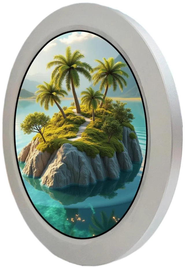 Alt view image 2 of 6 - 4'' Round LCD Display Monitor 720x720 Resolution,Silver Shell with Mini H/D Inputs for DIY Projects,Digital Photo Frame,Dashboard Display