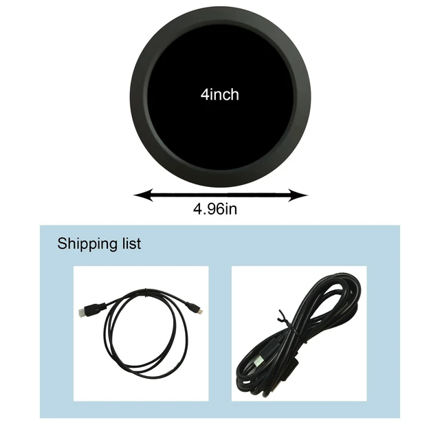 Alt view image 6 of 6 - 4'' Round Screen Display Circle LCD 720x720,Black Supports Mini H/D Input,for PC Case Data Monitoring,Car Dashboard,Gaming Mods