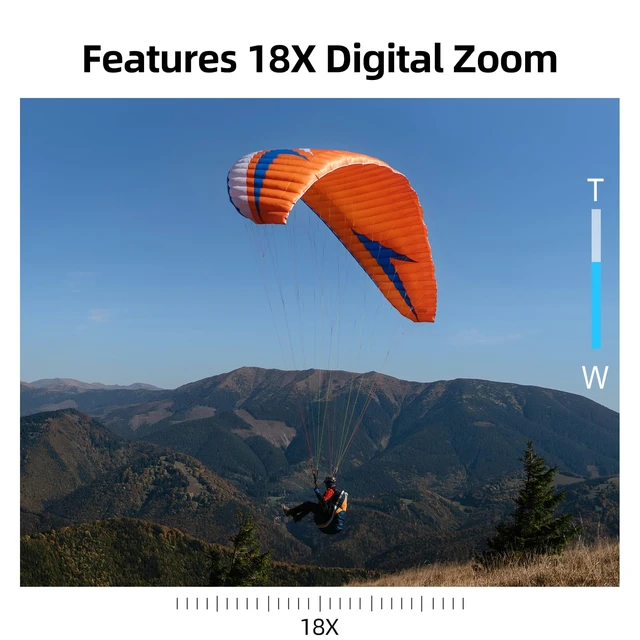 Alt view image 6 of 7 - 5K Camera with 80MP Autofocus, 270° Flip Screen Vlogging Camera for YouTube, 18X Zoom Video Camera for Travel Beginners, Include 2 Batteries & Lens Hood