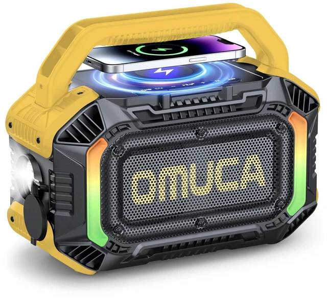 Main image of Speakers Bluetooth Wireless, 100W Portable Bluetooth Speaker with Bass, IPX7 Waterproof & Floatable, 20H Playtime, RGB Light, Loud Speakers with TWS for Work, Outdoor, Garage(L-Yellow)
