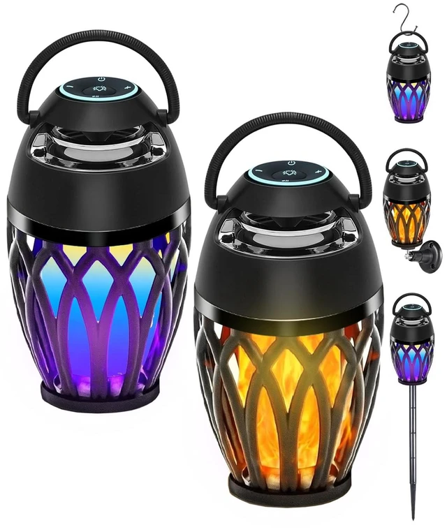 Main image of Upgraded Outdoor Bluetooth Speakers, Portable Speaker Waterproof IPX6 with LED RGB Flame Lights, Gadget Gifts for Dad, Hd Stereo Sound, BT 5.3 Portable Wireless Speaker For patio Deals Party(2 Pack)