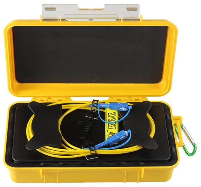 Main image of Fiber Optic OTDR Launch Cable Box G652D Single Mode 9/125 with Low Loss SC/UPC-SC/UPC Connector Dead Zone Eliminator Fiber Box (1000M)