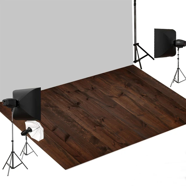 Main image of Walnut Wood Photography Floor Drop Plank Rubber Mat for Photo 5x4ft Warm Walnut Tones And Natural Knots Create A Classic Rustic Setting For Portraits, Food Styling, Products And Holiday Shoots