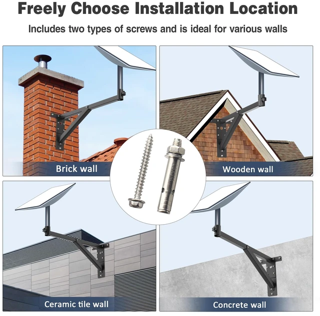 Alt view image 2 of 7 - Starlink Long Wall Mount - Thickened Mounting Pole Kit for V2 Starlink Made of Thickened and Durable Steel Materials for Starlink Roof Bracket,Adjustable Range 13-26in Starlink Pole Mount for Gen2