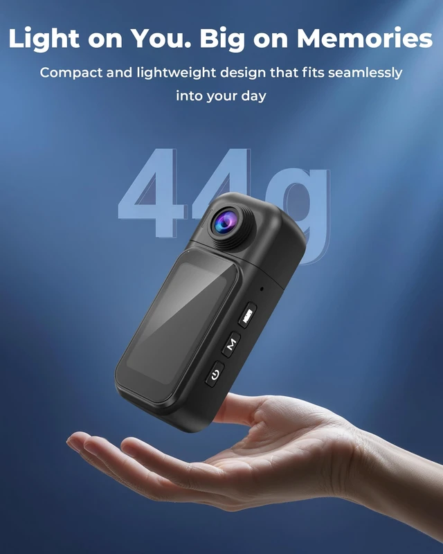 Alt view image 5 of 7 - Mini Body Camera With Audio and Video Recording,POV Action Camera With 1.5'' HD Screen EIS 6-axis Stabilization,WiFi Bluetooth, Clip Magnetic Hands-Free Vlogging Camera for Cycling, Motorcycle