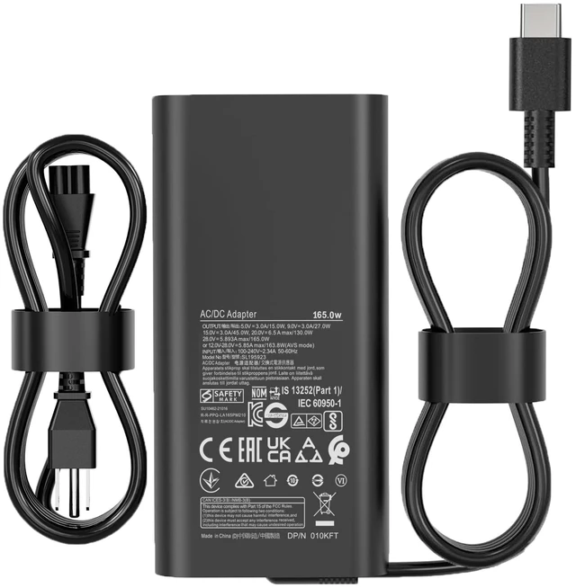 Main image of 165W Gan USB-C Charger Compatible with Dell Precision 5690 5680 Workstation 3581 3580 Pro Max 16 18 Plus MB16250 MB18250 DA165PM210 HA165PM210