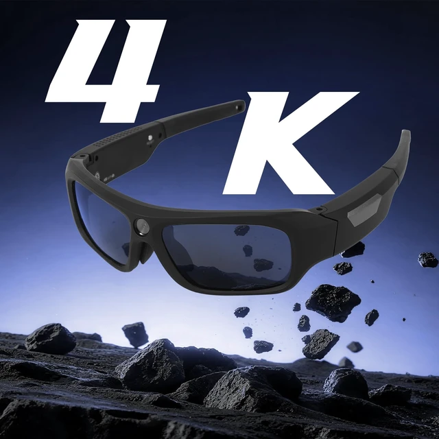Alt view image 2 of 7 - 4K Sport Camera Sunglasses, 2160P FHD Sports & Action Video Cameras for Outdoor Sports (64GB TF Card Not Included)