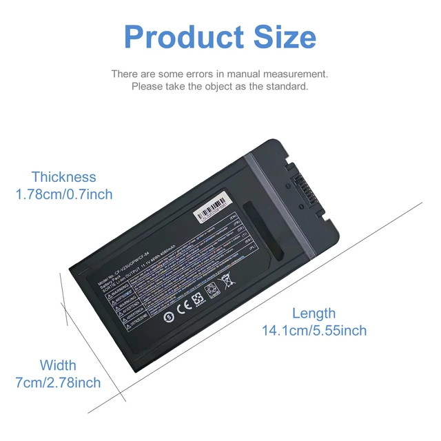 Alt view image 2 of 6 - CF-54 Battery for Panasonic Toughbook CF-54 Series Compatible with CF-VZSU0PR CF-VZSU0PW CF-VZSU0GW Replaces CF-54 Mk1 Mk2 Mk3 54 Gloved Multi Touch Lite Performance
