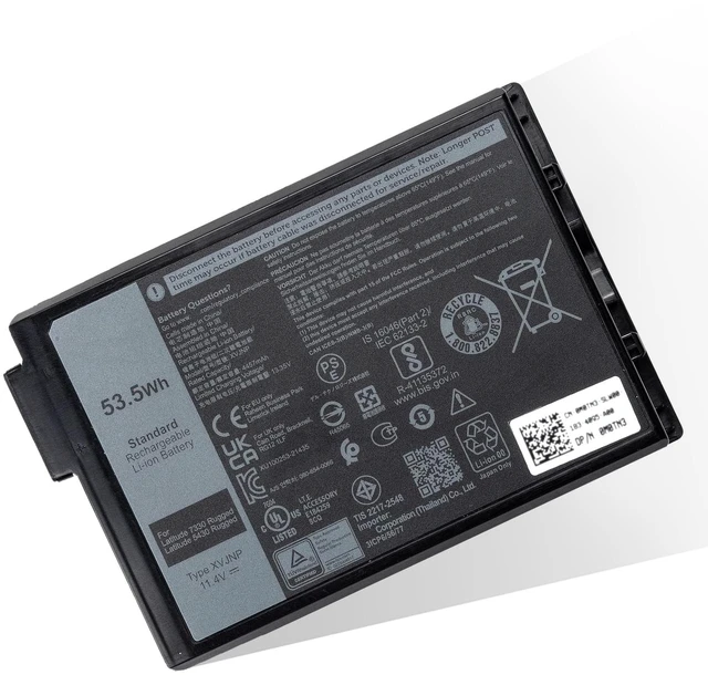 Main image of XVJNP Laptop Battery for Dell Latitude 5430 7330 Rugged Extreme P148G P148G001 P149G P149G001 Series 6JRCP 06JRCP M0TN3 451-BCWQ KD1C 11.4V 53.5Wh 4457mAh