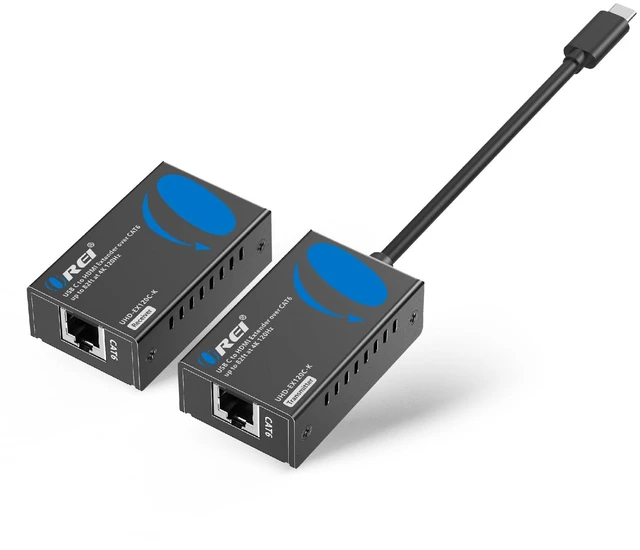Main image of 4K 120Hz USB-C to HDMI Over Cat6 Ethernet Extender 80ft HDR10 HDCP 2.2 USB C HDMI Extender HDMI 2.0, 18Gbps, 4K60 up to 196ft, EDID Pass-Through, Auto Downscaling, PCM, DTS, Dolby, HDMI 3D