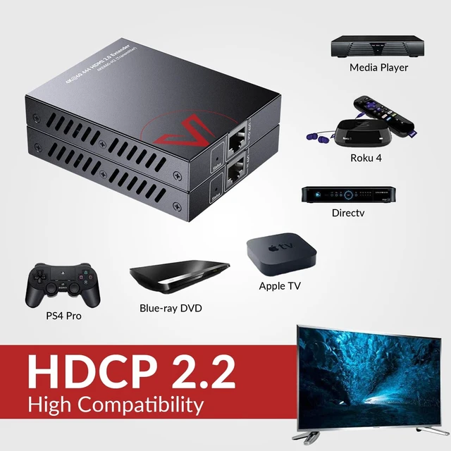 Alt view image 3 of 7 - AV Access 4K@60Hz HDMI Extender Over Ethernet up to 164ft 18Gbps(4KEX60-H2) HDMI over Cat6a/7 Balun, PoC, IR, HDR10, HDMI 2.0, 3D, Dolby Atmos, DTS:X, Dolby True-HD for Roku, Fire TV, Comcast