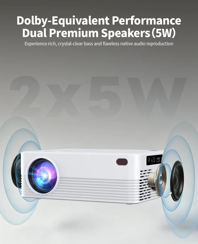 Alt view image 7 of 7 - Smart Projector with Wi-Fi and Bluetooth4K Support Video projector 270 ANSI BrightnessBuilt-in AppsAuto FocusProjector Movie for Home TheaterCompatible with phone, TV Sticks, Laptops, PS5