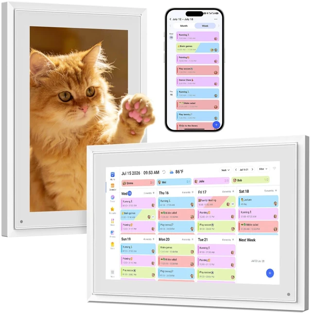 Main image of 10.1 Inch Digital Calendar+Digital Picture Frame, 2026 Desk Calendar Smart WiFi Planner & Chore Chart, IPS HD Interactive Touchscreen Display Gifts for Women Men, Gifts for Mom Dad