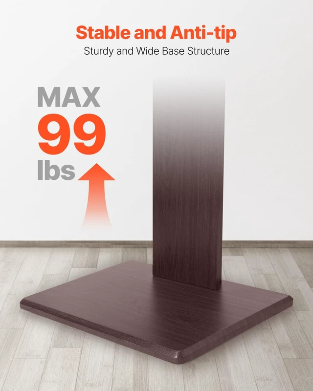 Alt view image 4 of 7 - Universal TV Stand, Table Top TV Stand for 32-70 inch Screens, Swivel and Height Adjustable TV Mount Stand Holds up to 99 lbs with Power Strip, for Living Room, Bedroom, MAX VESA 600 x 400 mm