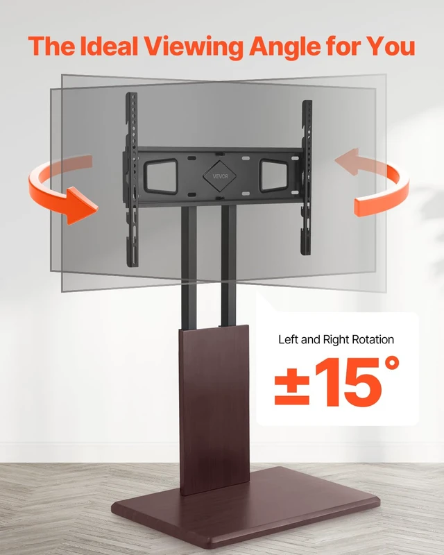 Alt view image 5 of 7 - Universal TV Stand, Table Top TV Stand for 32-70 inch Screens, Swivel and Height Adjustable TV Mount Stand Holds up to 99 lbs with Power Strip, for Living Room, Bedroom, MAX VESA 600 x 400 mm