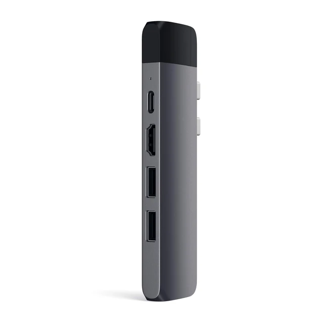Alt view image 4 of 6 - Type-C Pro Hub Adapter with Ethernet - 4K HDMI, USB-C PD, Gigabit Ethernet, USB 3.0, Micro SD Card Slot - for M2/ M1 MacBook Pro/Air (Space Gray)