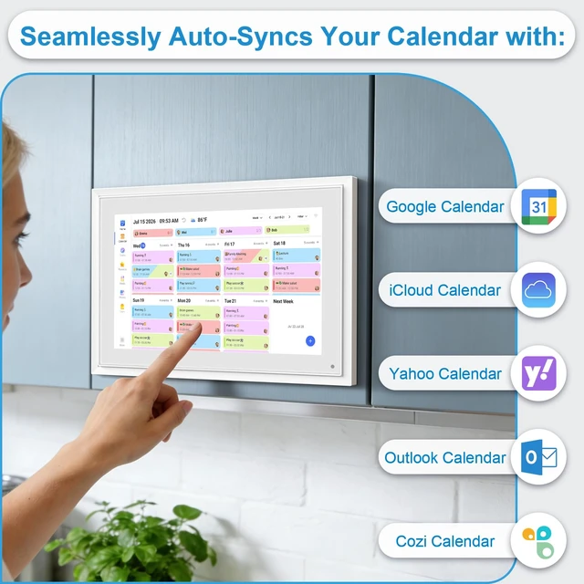 Alt view image 2 of 7 - 10.1 Inch Digital Calendar+Digital Picture Frame, 2026 Desk Calendar Smart WiFi Planner & Chore Chart, IPS HD Interactive Touchscreen Display Gifts for Women Men, Gifts for Mom Dad