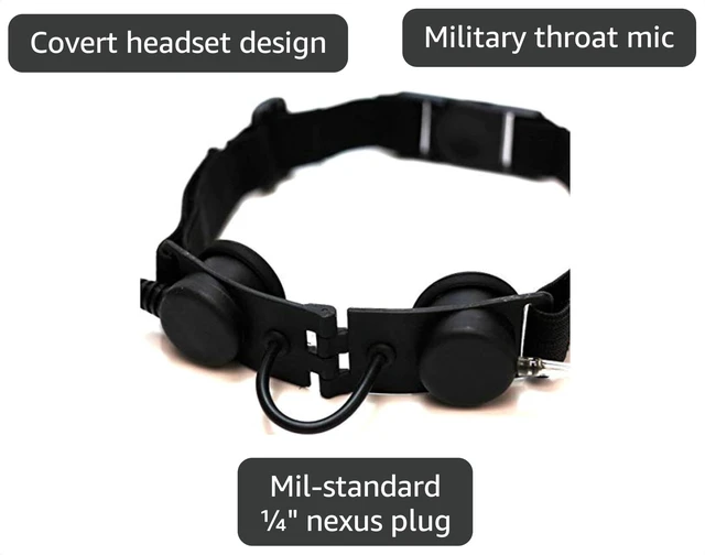 Alt view image 3 of 3 - ArmorMason Covert Military Throat Mic Headset