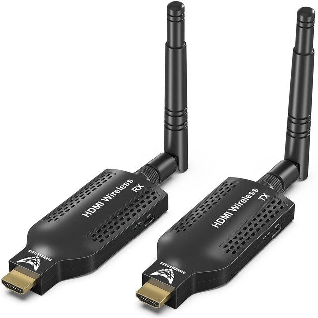 Main image of Wireless HDMI Transmitter and Receiver 4K Extender Kit 4K Decoding 1080P@60Hz Output, 500ft Long Range, 2.4G/5.8G Dual Band, Plug & Play, Supports Up to 1 TX to 4 RXs