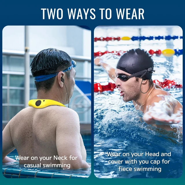 Alt view image 6 of 7 - AquaSound Pro W18 Swimming Headphones - Waterproof Headphones for Swimming, 4-in-1 MP3 Player 32GB, Bluetooth 5.4, FM Radio, Compatible with T6 Transmitter for Underwater Music