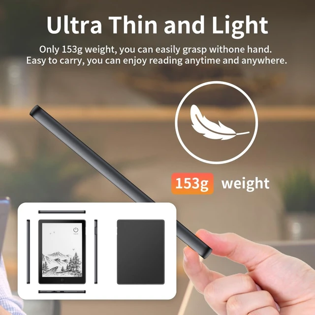 Alt view image 5 of 7 - 6 Inch E-Book Reader with Large E-Ink Screen, 32GB ROM, 758 x 1024, 212DPI, Adjustable SMARTlight, Android E-Reader, Built-in Speaker, WiFi E-Ink Tablet with Cover(Black)