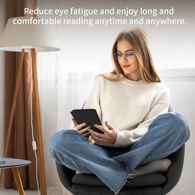 Alt view image 7 of 7 - 6 Inch E-Book Reader with Large E-Ink Screen, 32GB ROM, 758 x 1024, 212DPI, Adjustable SMARTlight, Android E-Reader, Built-in Speaker, WiFi E-Ink Tablet with Cover(Black)