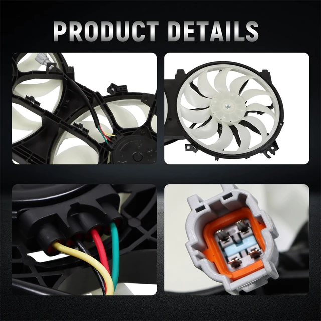 Alt view image 3 of 7 - Radiator and Condenser Cooling Fan 621660 214813TB0B 21481JA100 Replacement for 2007-2018 Altima Sedan, 2016-2021 Maxima