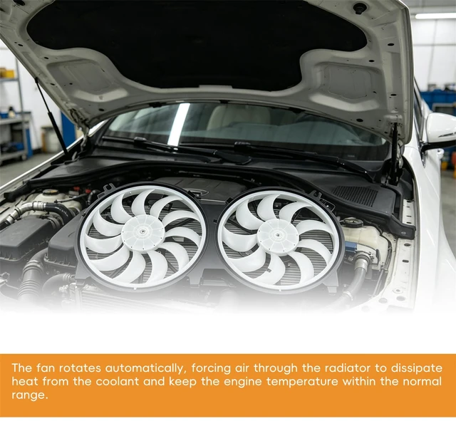 Alt view image 4 of 7 - Radiator and Condenser Cooling Fan 621660 214813TB0B 21481JA100 Replacement for 2007-2018 Altima Sedan, 2016-2021 Maxima