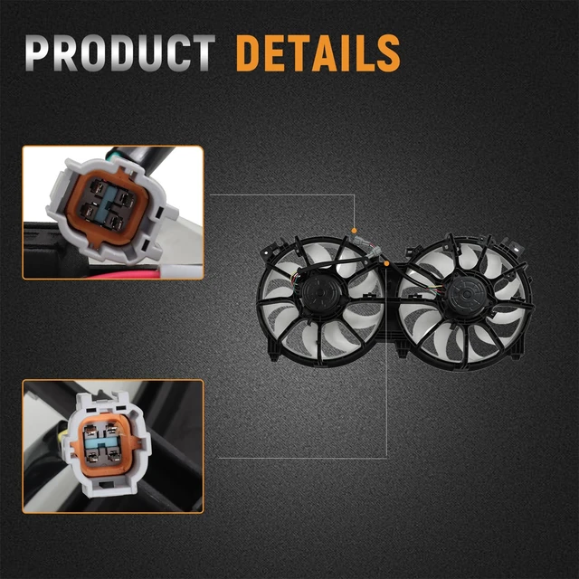 Alt view image 6 of 7 - Radiator and Condenser Cooling Fan 621660 214813TB0B 21481JA100 Replacement for 2007-2018 Altima Sedan, 2016-2021 Maxima