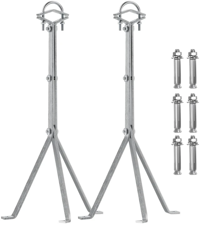 Main image of Heavy-Duty Antenna Wall Mount,Windproof Stand Off Wall Mast Mounting Clamps,1 Pair with Expansion Bolts (1 Pair Mount (3-Leg + 3-Leg), 26 Inch)