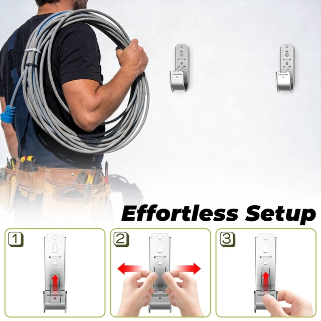 Alt view image 6 of 7 - 100pcs 2 Inch J Hook Wall Mount J Hook With Retainer Clip Rust-Resistant J Hook for Hanging Wire Cable Management & Organization Solution