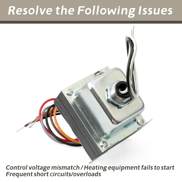 Alt view image 7 of 7 - TR50VA008 Step-Down Transformer with Circuit Breaker Compatible with HVAC Systems 50VA 480/277/240/208VAC to 120VAC, Foot and Dual Threaded Hub Mount