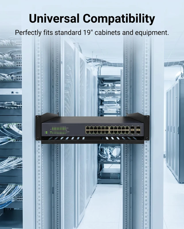 Alt view image 4 of 6 - 2U Server Rack Shelf, Ventilated Cantilever Tray, 14 inches Depth Suitable for 19" Network Equipment Racks and Cabinets,Well-Ventilated,2PCS