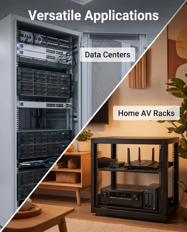 Alt view image 6 of 6 - 2U Server Rack Shelf, Ventilated Cantilever Tray, 14 inches Depth Suitable for 19" Network Equipment Racks and Cabinets,Well-Ventilated,2PCS
