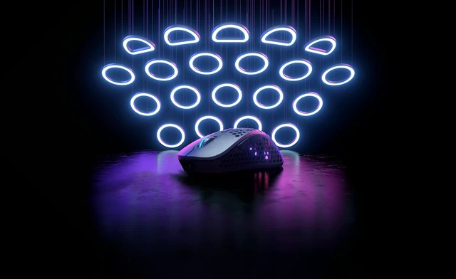 Alt view image 2 of 7 - M4 Wireless, Wireless Ultra-Light Gaming Mouse, Optimised for E-Sports, 2.4 GHz, RF RGB Lighting, Adaptable Ergonomic Right-Handed Mouse, Rechargeable, Black