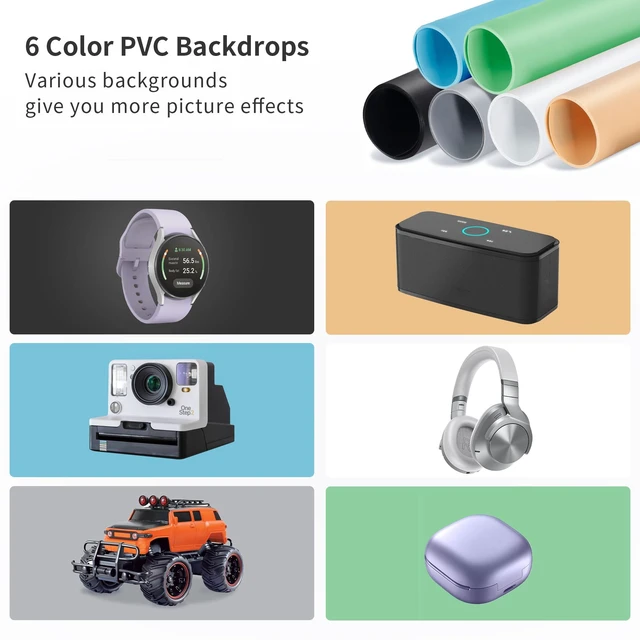 Alt view image 2 of 7 - 50W Photo Light Box, 20"x20" Lightbox for Product Photography Dimmable LED Lights(CRI>97, 5500K, 120 LEDs), 6 Anti-Wrinkle backdrops, Multi-Angle Shooting, Portable&Quick Setup