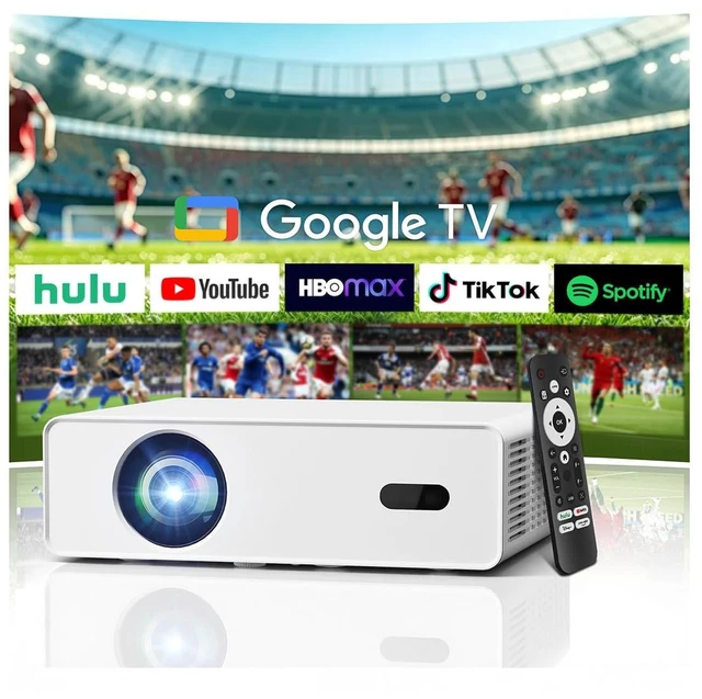Main image of 4K Smart Projector with Google TVNative 1080P 1000 ANSI Projector Portable Projector with WiFi and Bluetooth, Auto Focus & Auto Keystone, Dolby Audio Home Theater Projector for Bedroom Movie