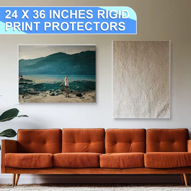 Alt view image 7 of 7 - 5 Pcs Rigid Poster Protectors 24 x 36 Inch, Clear PVC Sleeves Plastic Sleeves for Posters Documents Photos Certificates, Rigid Holders Fit Magazines, Clear Display for Office Classroom
