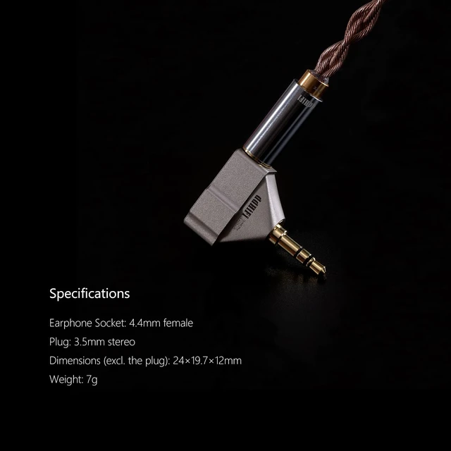 Alt view image 6 of 6 - HiFi DJ44CPro, Advanced 4.4mm Female to 3.5mm Male Adapter, with Pentaconn Earphone Socket and Nyx Internal Connecting Wire