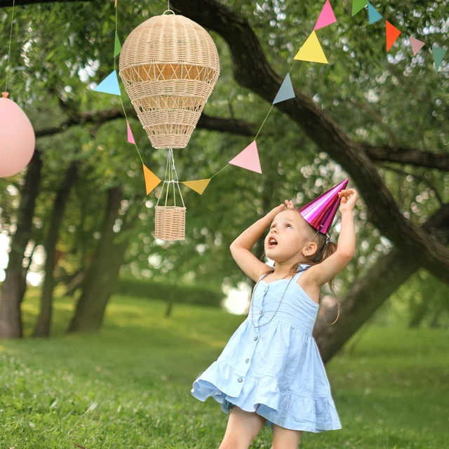 Alt view image 3 of 7 - Rattan Hot Air Balloon, Wicker Hot Air Balloon Decor