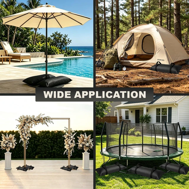 Alt view image 7 of 7 - 6 Pack Sand Bags for Weight, 330 LBS Umbrella Base Weight (No Sand) Oxford Fabric Sandbag Weights to Hold Thing Down, Heavy-Duty Weight Sandbags for Patio Umbrella Base, Trampoline Accessories