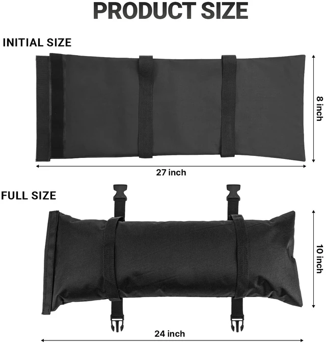 Alt view image 3 of 7 - 6 Pack Sand Bags for Weight, 330 LBS Umbrella Base Weight (No Sand) Oxford Fabric Sandbag Weights to Hold Thing Down, Heavy-Duty Weight Sandbags for Patio Umbrella Base, Trampoline Accessories