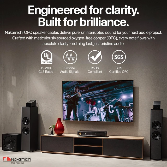 Alt view image 2 of 7 - 14/2 (100-Foot) in-Wall & Direct Burial (UL CL2 CL3 Rated) Oxygen-Free Copper (OFC) 2-Conductor Speaker Cable Wire, Outdoor In-Ground, in-Ceiling, Riser, Black (14AWG / 100ft / 30.48m)