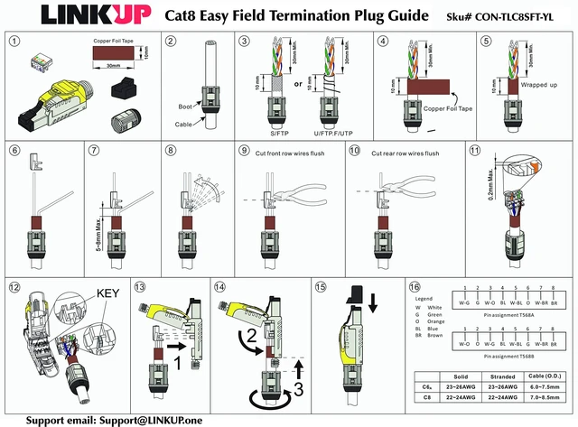 Alt view image 6 of 6 - Cat8 Ethernet Cable 22AWG 40Gbps 2GHz high-speed LAN, RJ45 connectors, for gaming and desktops, back-compatible with Cat5/6/7
